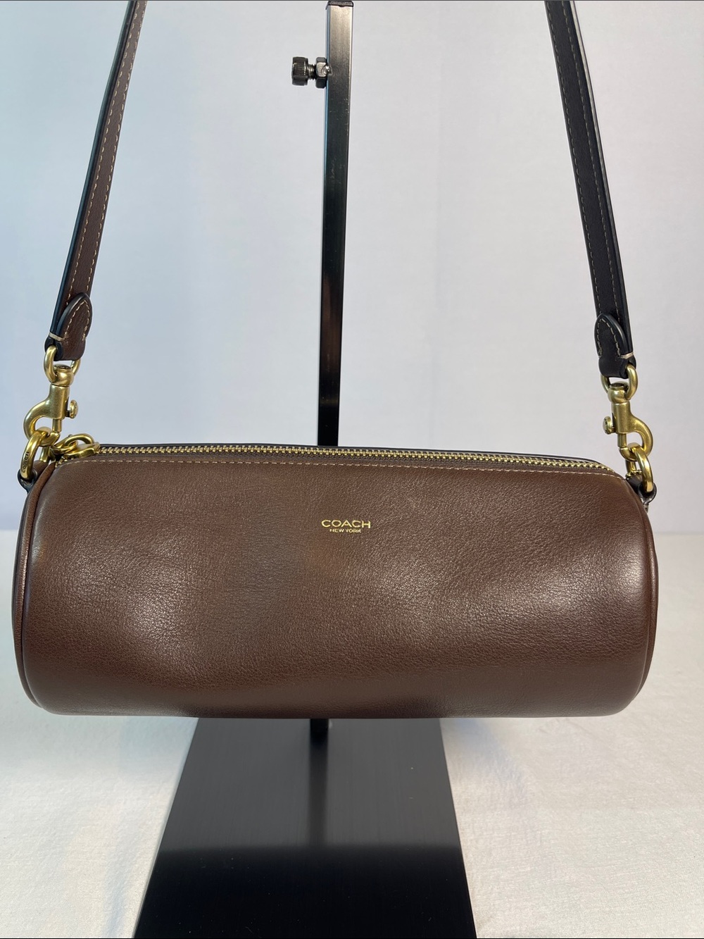 Coach Barrel Bag CDY80 Maple Brown Natural Grain Leather
